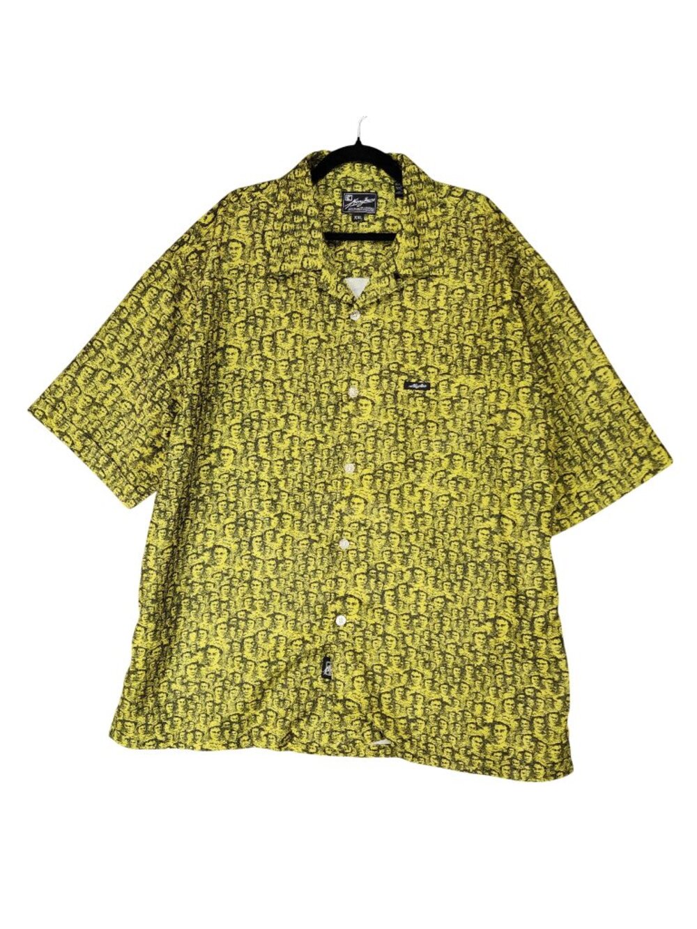 Kani Jeans Shirt Mens XXL Yellow Short Sleeve Button Up